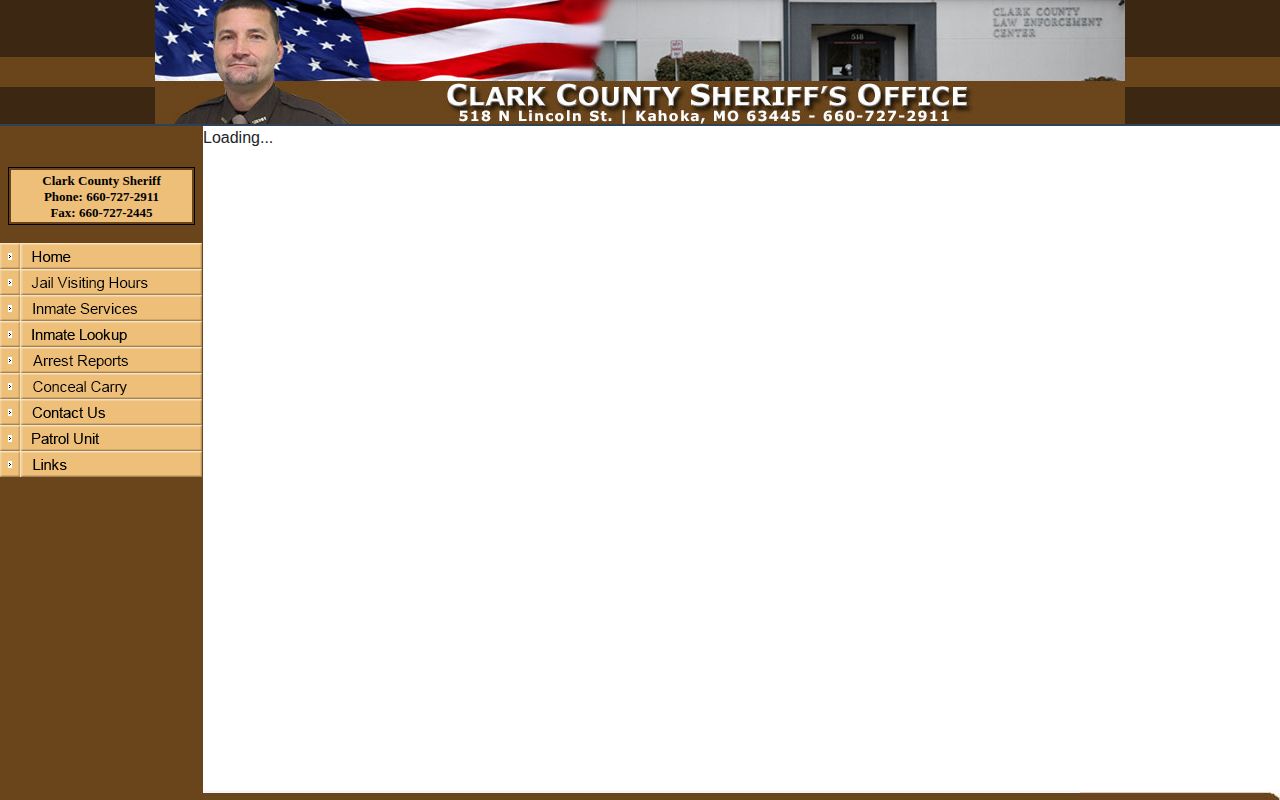 Clark County Missouri official inmate roster wrapper for current custody records
