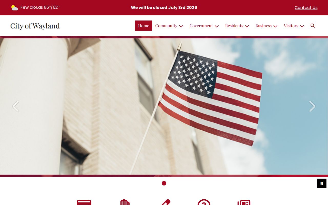 Wayland, Clark County official city page for booking-record context